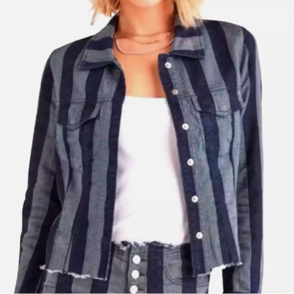 7 For All Mankind x Marques Almeida Cropped Fitted Denim Jacket NWT